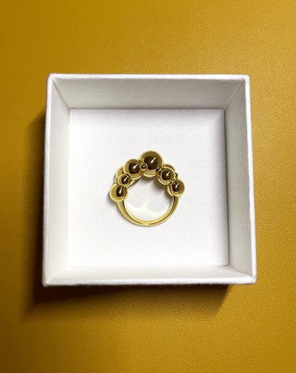 Anello Bubbles | Anello Scultoreo Contemporaneo in Bronzo Aurora Ceretti Design